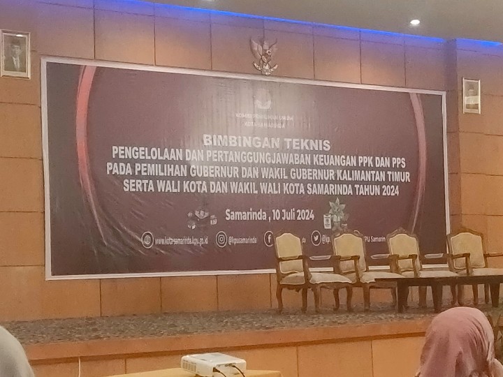 Ijin melaporkan 10/07/2024 Kegiatan Bimbingan Teknis Pengelolaan dan Pertanggung Jawaban Keuangan PPK dan PPS pada pemilihan Gubernur dan Wakil Gubernur Kalimantan Timur 2024