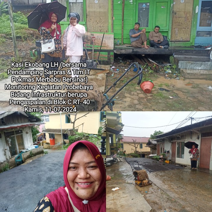 Ijin melaporkan 11/07/2024 Monitoring kegiatan Probebaya Bidang Infrastruktur berupa Pengaspalan di Blok C RT. 40