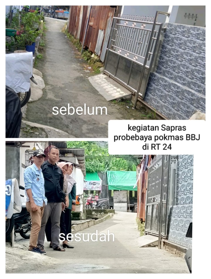 Ijin melaporkan  Kelurahan Jawa  12/07/2024 Monitoring/Pengawasan Pekerjaan Sapras di beberapa Titik di RT 40, 25, 20 ,24 ,23 dan 34 Bersama ;  - lurah Jawa dan Kasi ekobang  - pendamping Sapras kelurahan Jawa  - Ketua pokmas  dan anggota - ketua RT masing Masing