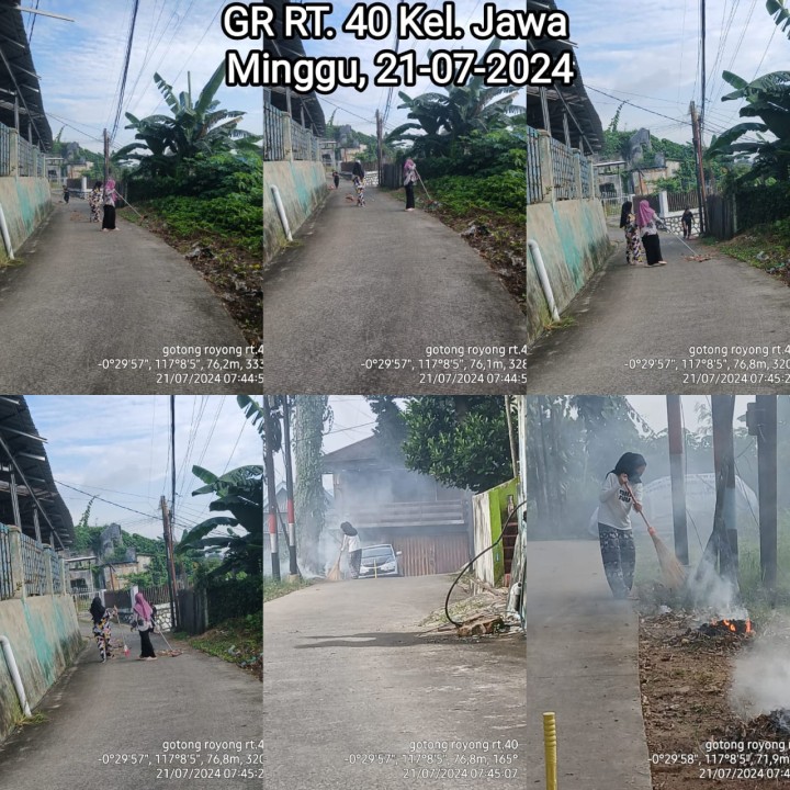 Ijin Melaporkan 21/07/2024 Kegiatan Gotong Royong RT minggu ke-3 Bulan Juli (Minggu) : RT. 02√, 08√, 15√, 17√, 19√, 20√, 22√, 23√, 24√, 25√, 26 (15/7)√ dan 26 (21/7)√, 29√, 31√, 32√, 33√, 35√, 38√, dan 40√. Bersama ; - Kelurahan Jawa Kasi Ekobang dan staf - Ketua RT masing masing dan Warganya  - di RT 33 di bantu Tim Hantu banyu pengangkatan sidemnatasi berat beserta warga RT 33