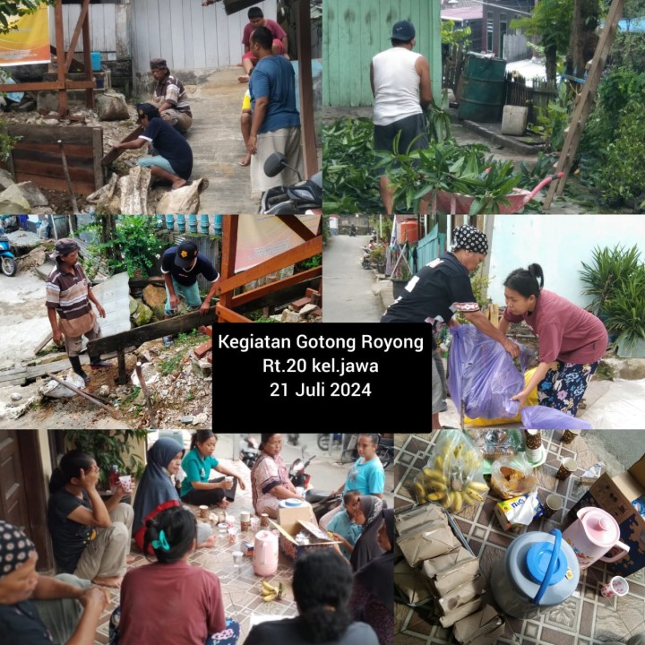 Ijin Melaporkan 21/07/2024 Kegiatan Gotong Royong RT minggu ke-3 Bulan Juli (Minggu) : RT. 02√, 08√, 15√, 17√, 19√, 20√, 22√, 23√, 24√, 25√, 26 (15/7)√ dan 26 (21/7)√, 29√, 31√, 32√, 33√, 35√, 38√, dan 40√. Bersama ; - Kelurahan Jawa Kasi Ekobang dan staf - Ketua RT masing masing dan Warganya  - di RT 33 di bantu Tim Hantu banyu pengangkatan sidemnatasi berat beserta warga RT 33