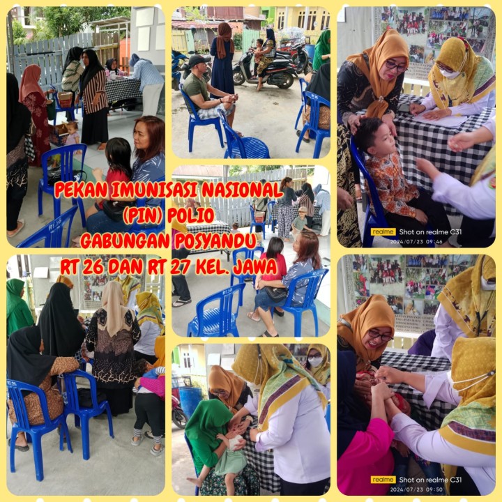 Ijin melaporkan 23/07/2024 Melaksanakan Kegiatan Hari Anak Nasional dan Pekan Imunisasi Nasional serentak di Kelurahan jawa - Kelurahan Jawa - Puskesmas Pasundan  - Ketua TP PKK kelurahan Jawa/Bunda Paud  - Babinsa dan Babinkamtibmas  - Ketua Posyandu berserta Kader yg Melaksanakan