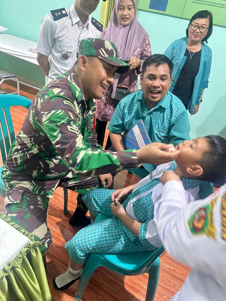 Ijin Melaporkan 24/07/2024 Kegiatan Hari PIN Polio di SD katolik bersama Lurah,Sekretaris Lurah, Kasi Kesra, Ketua TP.PKK Kelurahan Jawa, Babinsa & Babinkantibmas