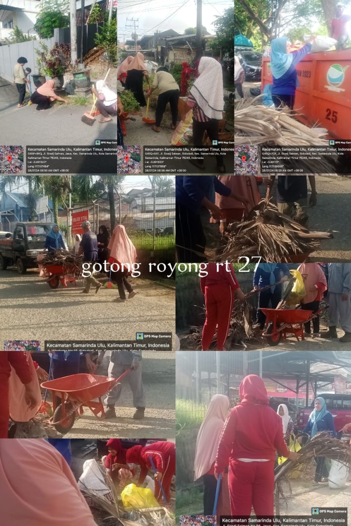Ijin Melaporkan Jadwal Kegiatan Gotong Royong RT minggu ke-4 Juli 2024 Kelurahan Jawa : Tanggal 28/7/2024 (Minggu) : , RT. 01√, 03√, 04√, 05, 06√, 07√, 09√, 10√, 11✓, 12√, 13√, 14√, 16 (26/7)√, 18√, 21√, 22√, 27√, 28√, 30√, 34√, 36√, 37√,  39 ✓dan 40√. Bersama :  - Camat Samarinda ulu  - lurah Jawa  - Kasi ekobang kel.jawa  - Ketua RT 30 dan warganya  - dan RT lainnya di Laksanakan oelhy RT masing dan wargany Di RT 30 jl Pasundan belakang Ruko Pasundan Pengecekan Draenase Pembagi dari saluran KS.tubun luar dan sekaligus gotong Royong bersama warga Di lingkungan setempat
