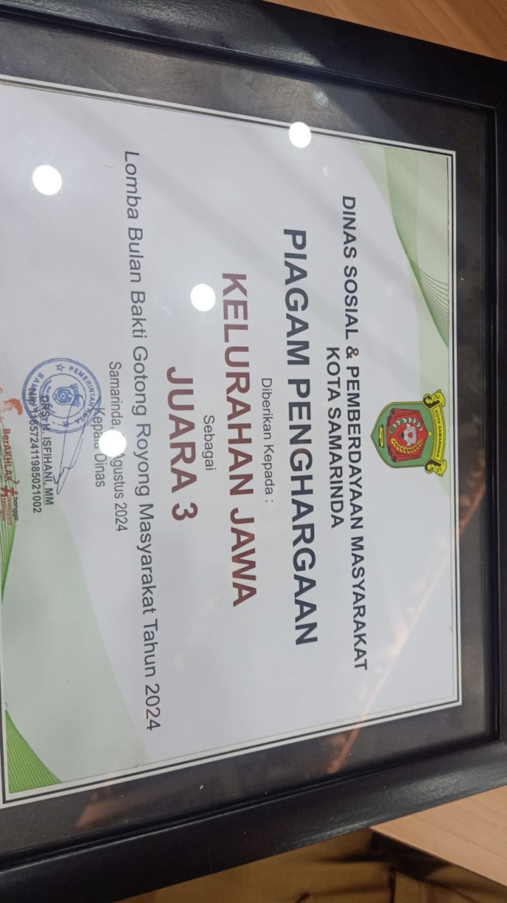 Ijin melaporkan 20/08/2024 Lurah Kelurahan Jawa menghadiri Penyerahan Hadiah Kegiatan Evaluasi Kelurahan Teknologi Tepat Guna dan Bulan Bhakti Gotong Royong Masyarskst Tahun 2024