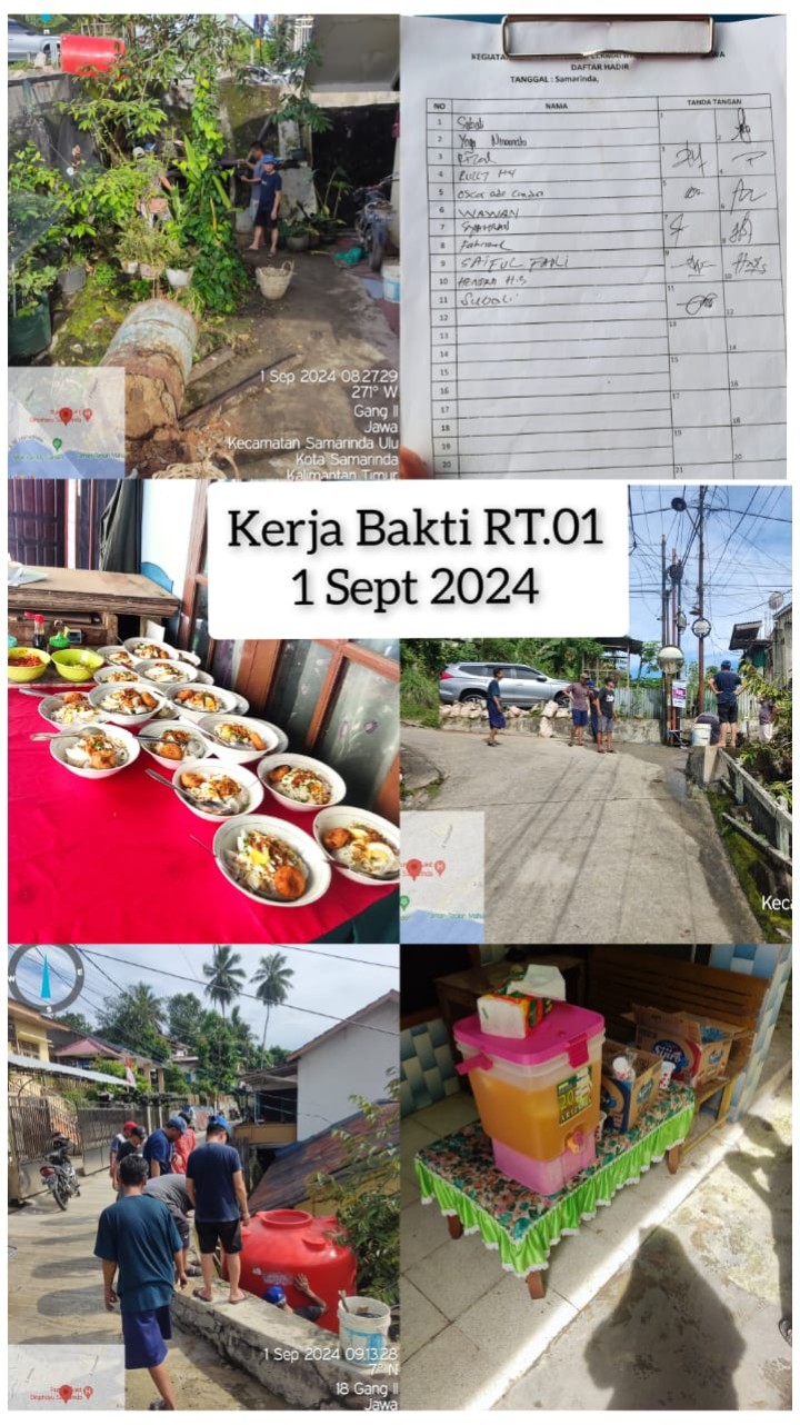 Ijin Melaporkan  Gotong Royong  Minggu 1-09- 2024  Kelurahan Jawa :  RT. 01√, 02√, 08, 10√, 11√, 12√, 13√, 14√, 15√, 16√, 17√, 19√, 23, 29√, 30√, 34√, 36√, Dan RT 25 (30-08-2024) Di Laksanakan oleh Ketua RT Masing Masing berserta warga nya