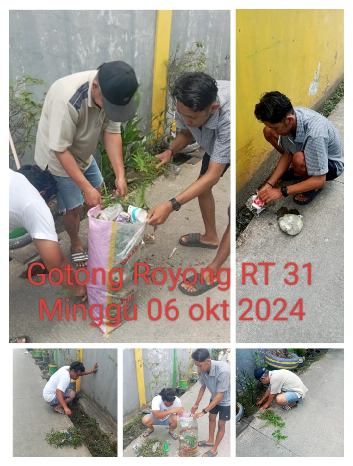 Ijin Melaporkan   Gotong Royong   Kelurahan Jawa : Tanggal 05/10/2024 (Sabtu) : RT. 04√, dan 36√. Tanggal 06/10/2024 (Minggu) : RT. 01√, 03√, 05√, 06√, 07√, 08√, 16√, 18√, 22√, 23√, 24√, 26√, 27√, 28√, 30 , 31√, 32√, 33, 34√, 35, 37√, dan 40√.