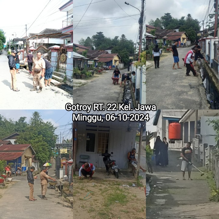 Ijin Melaporkan   Gotong Royong   Kelurahan Jawa : Tanggal 05/10/2024 (Sabtu) : RT. 04√, dan 36√. Tanggal 06/10/2024 (Minggu) : RT. 01√, 03√, 05√, 06√, 07√, 08√, 16√, 18√, 22√, 23√, 24√, 26√, 27√, 28√, 30 , 31√, 32√, 33, 34√, 35, 37√, dan 40√.