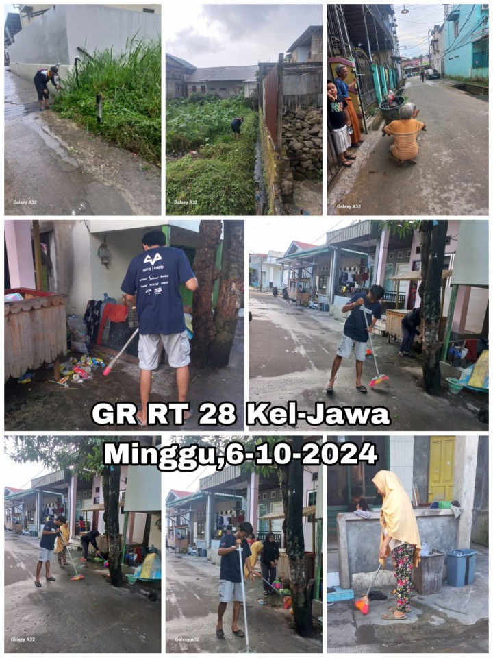 Ijin Melaporkan   Gotong Royong   Kelurahan Jawa : Tanggal 05/10/2024 (Sabtu) : RT. 04√, dan 36√. Tanggal 06/10/2024 (Minggu) : RT. 01√, 03√, 05√, 06√, 07√, 08√, 16√, 18√, 22√, 23√, 24√, 26√, 27√, 28√, 30 , 31√, 32√, 33, 34√, 35, 37√, dan 40√.