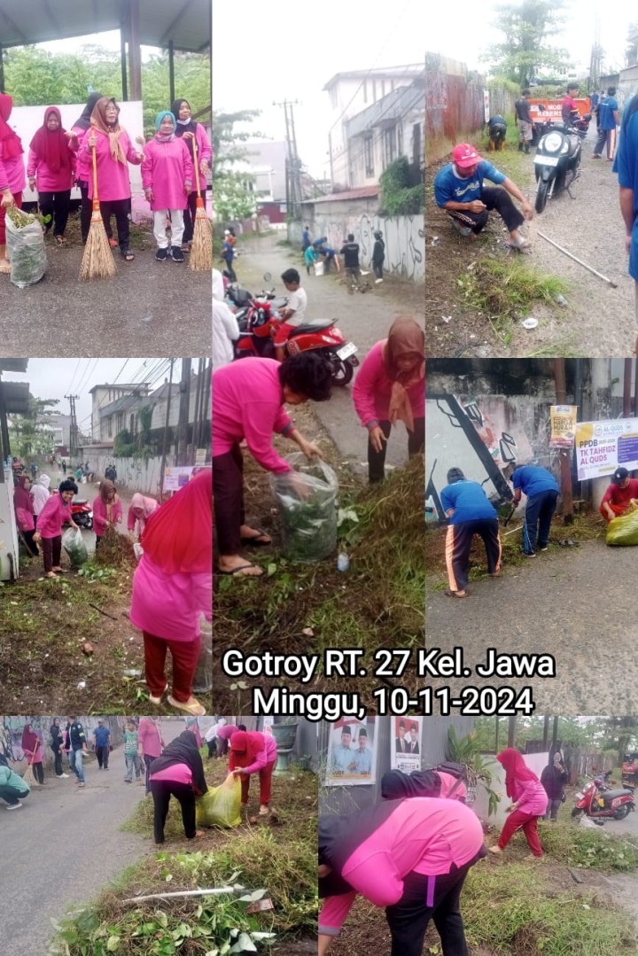 Mohon ijin Menyampaikan Jadwal Kegiatan Gotong Royong RT minggu ke-2 November 2024 Kelurahan Jawa :  Tanggal 09/11/2024 (Sabtu) : RT. 28√, dan 39√. Tanggal 10/11/2024 (Minggu) : RT. 02√, 03√, 05√, 11√, 12√, 13√, 14√, 15√, 17 (Pending),18√, 19√, 20√, 21√, 23√, 25√, 27√, 32√, 33√, 35√, 37√, dan 40√.