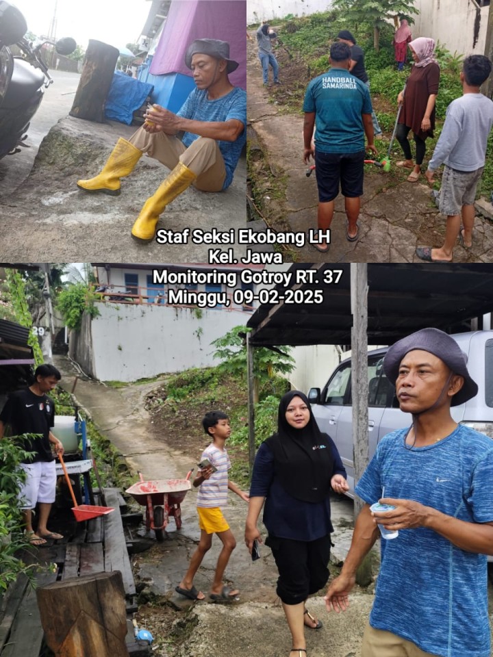 Mohon ijin menyampaikan 09/2/2025  Kegiatan Monitoring Gotroy Mandiri di Jl. Pasundan RT. 37 dan RT. 18 oleh Kasi Ekobang LH Kel. Jawa & Staf