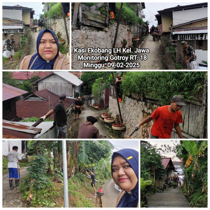 Mohon ijin menyampaikan 09/2/2025  Kegiatan Monitoring Gotroy Mandiri di Jl. Pasundan RT. 37 dan RT. 18 oleh Kasi Ekobang LH Kel. Jawa & Staf