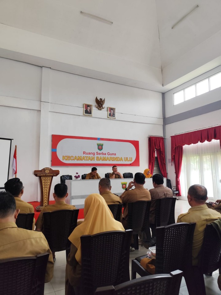 Mohon izin menyampaikan 14/4/2025 Rapat Koordinasi Pejabat Struktural Kecamatan dan Kelurahan Se-Kecamatan Samarinda Ulu di Aula Kecamatan Samarinda ulu