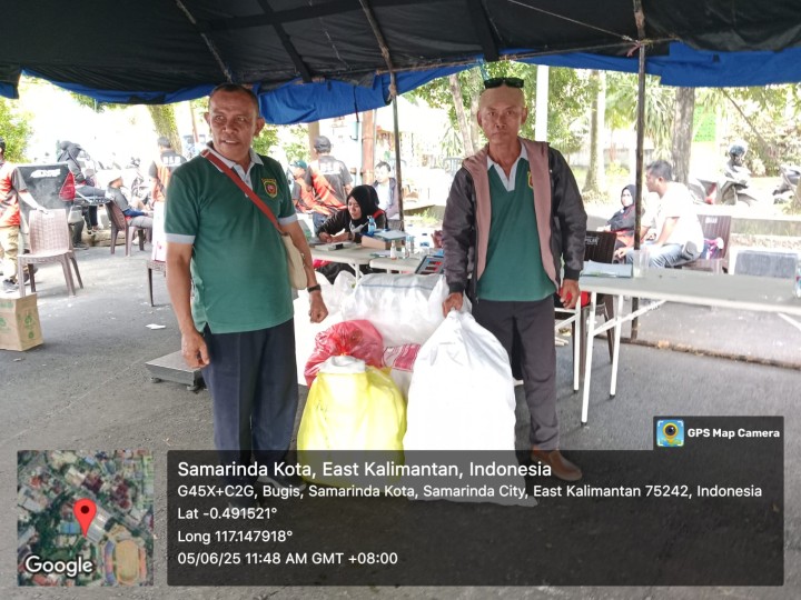Mohon izin menyampaikan 05/06/2025 Lurah Jawa, Sekretaris, Beserta jajaran nya menghadiri Pelaksanaan Apel Bersama dan Aksi Bersih Sampah Plastik di Lapangan Parkir Gor Segiri Samarinda