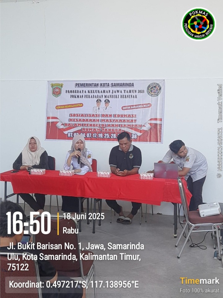 Mohon izin menyampaikan 18/6/2025 Lurah Jawa dan Kasi Kesra Menghadiri Kegiatan Sosialisasi dan edukasi Pilah sampah Rumah Tangga RT 38 Kelurahan Jawa