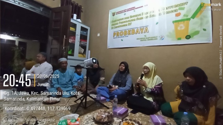 Mohon izin menyampaikan 20/6/2025 Kasi Ekobang & LH Kecamatan Samarinda Ulu Sebagai Narasumber Menghadiri Kegiatan Sosialisasi dan edukasi Pilah sampah Rumah Tangga RT 20 Kelurahan Jawa