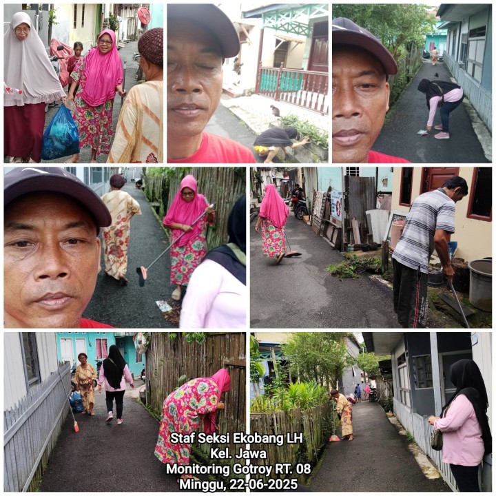 Mohon izin menyampaikan 22/6/2025 Kegiatan Monitoring Kasi Ekobang LH Kelurahan Jawa bersama Staf di Jl. Gunung Arjuna RT. 08, RT. 10 dan RT. 11