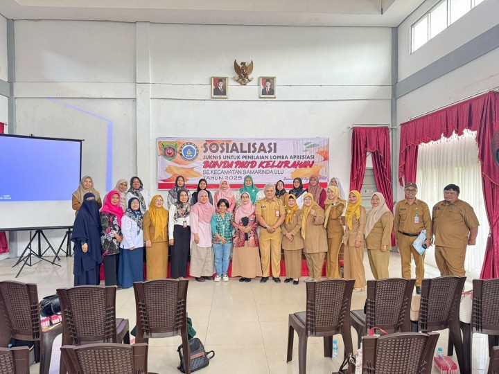 Mohon izin menyampaikan 22/9/2025 Kasi Kesra menghadiri acara Sosialisasi Juknis untuk Penilaian Lomba Apresiasi Bunda Paud Kelurahan Se Kecamatan Samarinda Ulu Tahun 2025