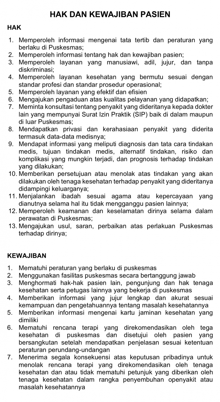 Hak dan Kewajiban Pasien