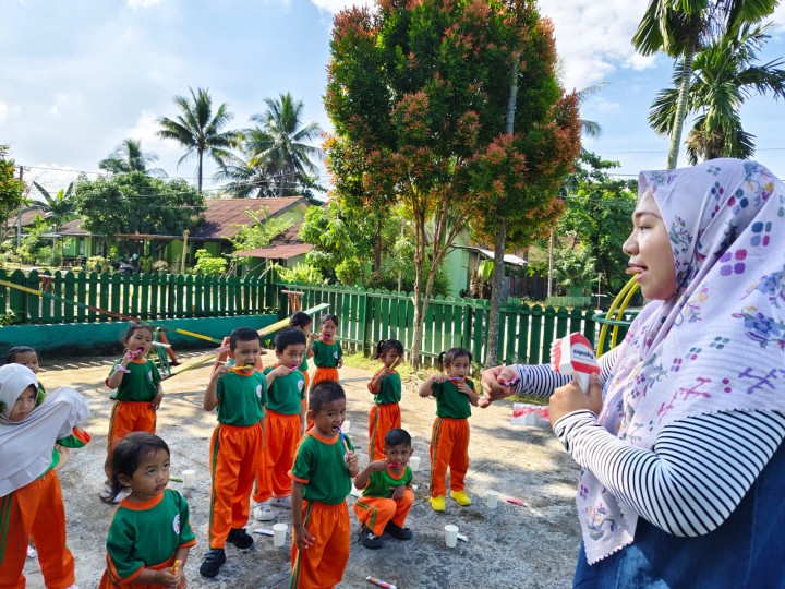 Kegiatan Sikat Gigi Massal Paud Kartika Ceria