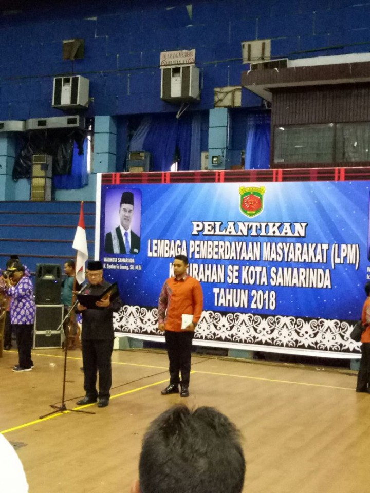 LPM Karang Anyar mengikuti kegiatan.Pelantikan Pengurus LPM se Kelurahan Kota Samarinda masa bhakti 2018-2020