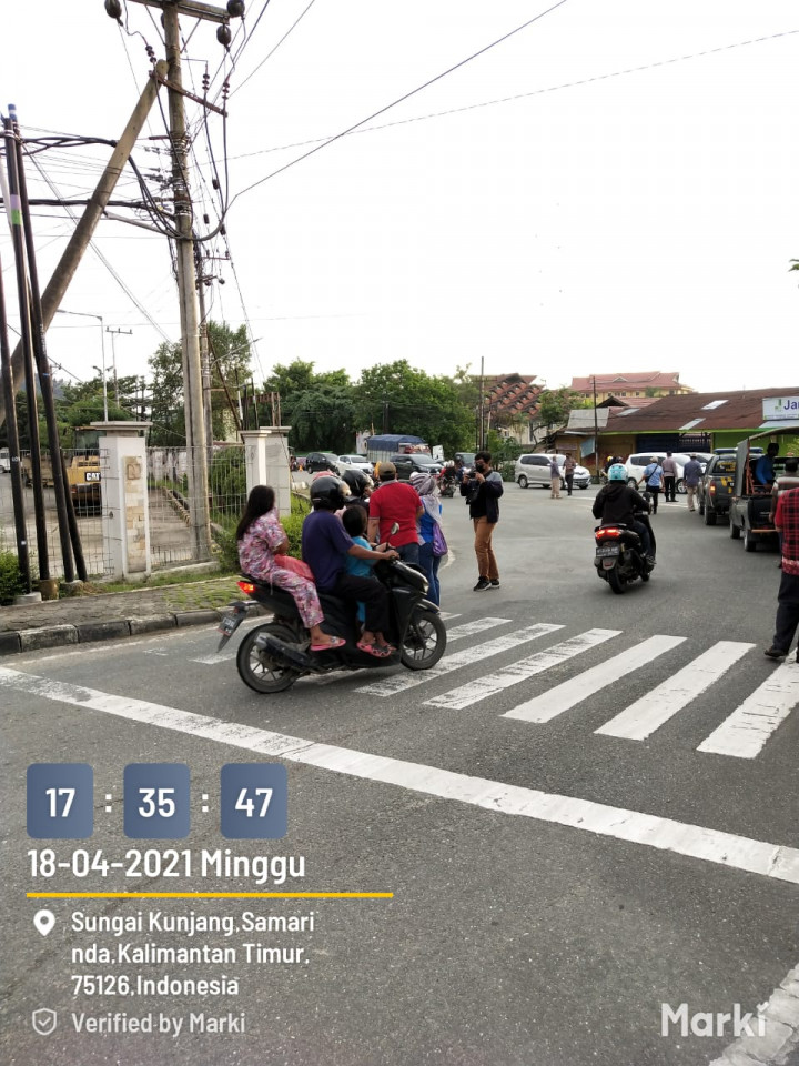 Samarinda, 18 April 2021 Operasi Yustisi Sosialisasi Perwali Samarinda No.13 Tahun 2021.