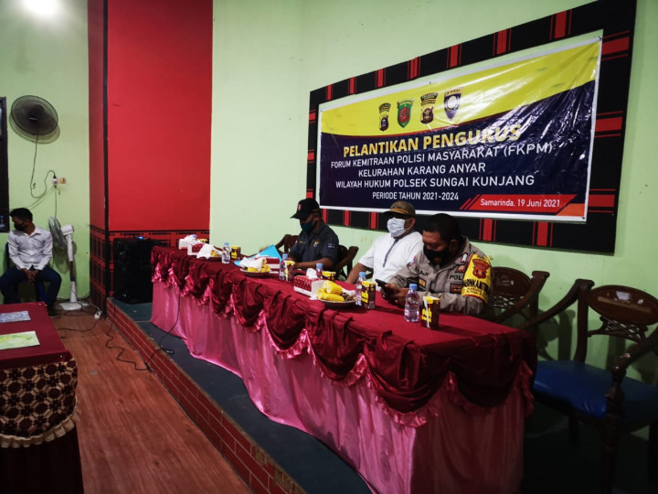 17 Juni 2021, Menghadiri kegiatan pelantikan FKPM KarangAnyar tahun 2021