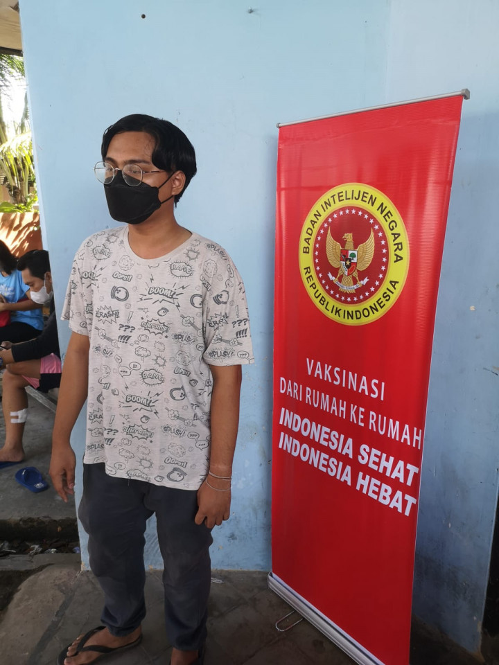Pemberian Vaksinasi Tahap Kedua Oleh BIN Kaltim di Wilayah Karang Anyar, Minggu 15 Agustus 2021.