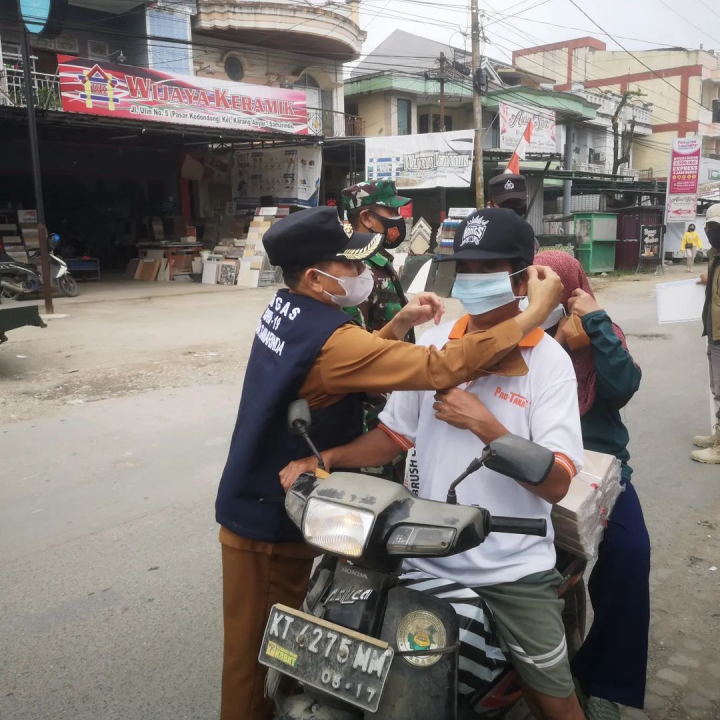 14 Februari 2022, kegiatan Operasi Yustisi Masker di Jalan Ulin