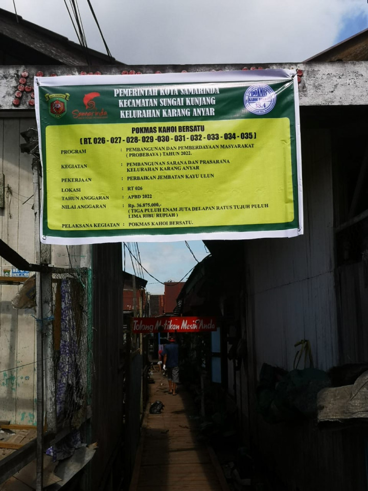 20 Juli 2022, #Probebaya perbaikan jembatan kayu di RT.026