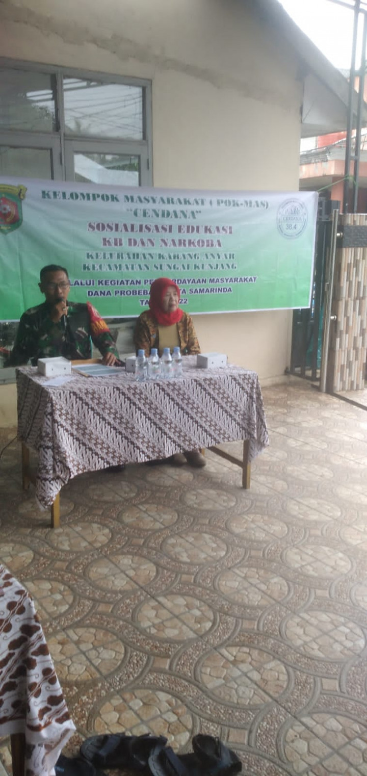 31 Juli 2022, #Probebaya Sosialisasi edukasi KB dan Narkoba dipokmas Cendana RT 06 kelurahan karang anyar