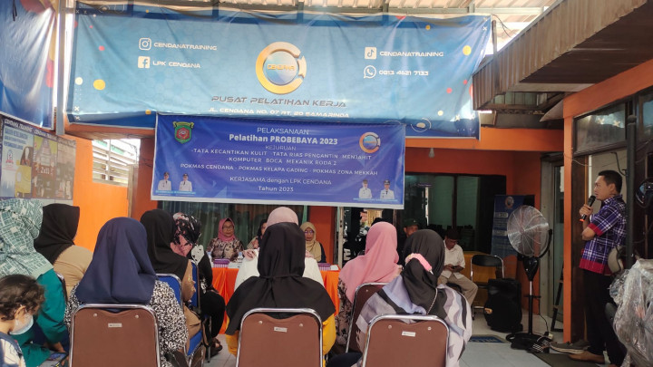 Selasa, 16 Mei 2023 Pelaksanaan Kegiatan Probebaya bidang Pemberdayaan Masyarakat untuk pelatihan kejuruan tata boga, tata rias pengantin, mekanik, menjahit, komputer, kecantikan kulit untuk Pokmas Cendana, Kelapa Gading dan Mekah