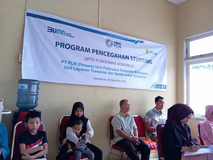 29 Desember 2023, Acara program bantuan pencegahan stunting yang diadakan PT PLN  persero yang diadakan di upt puskesmas wonorejo yang dihadiri Lurah karang anyar