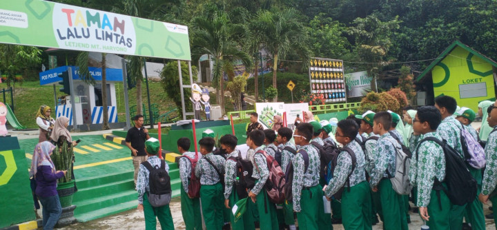 Sabtu, 13 Januari 2023, kunjungan dari siswa/siswi SD Islam Al Hikmah Samarinda ke Taman Lalu Lintas Letj. MT. Haryono