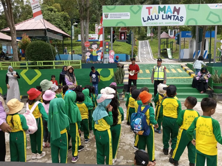Sabtu, 10 februari 2024 Kunjungan TK. Terpadu MENTARI loaduri-loajanan ke Taman Lalu Lintas