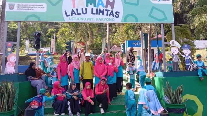 Jumat, 24 Mei 2024 Kunjungan dari TK Islam Al Muhajirin  ke taman lalu lintas Kelurahan Karang Anyar