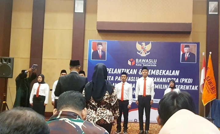 Sabtu, 01 Juni 2024 Acara Pelantikan & Pembekalan Anggota Panwaslu Kelurahan/Desa (PKD) Se-kota Samarinda pada Pemilihan Serentak Tahun 2024 di Hotel Aston dan dihadiri Kasie Pemerintahan, Umum dan Trantib Karang Anyar.