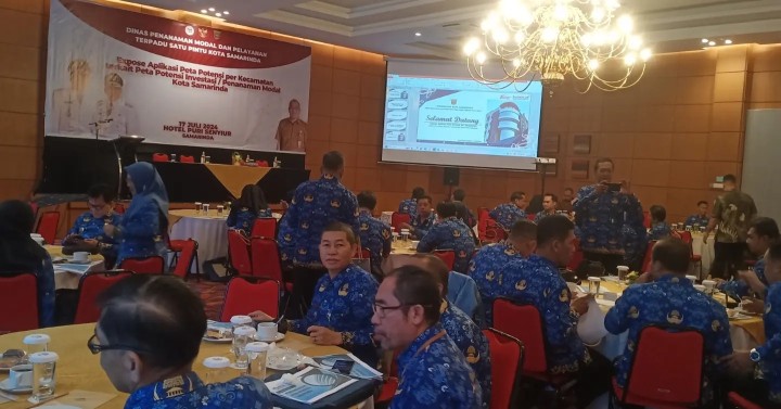 Rabu, 17 Juli 2024 Expose aplikasi peta potensi per kecamatan terkait peta potensi investasi di kota samarinda yang dihadiri Lurah Karang Anyar