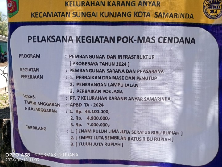 Jumat, 13 September 2024 Kegiatan semenisasi jalan dan perbaikan drainase di RT.007, Jln. Cendana Komp.PDAM