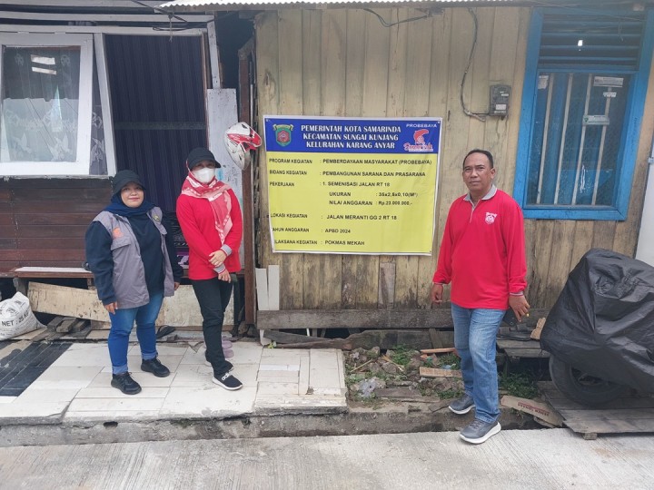 Minggu, 22 September 2024, Seklur bersama Kasie Ekobang, Pendamping kegiatan Probebaya dan Babinsa melakukan kunjungan pengawasan kegiatan Probebaya bidang Infrastruktur di RT.10,15,16, 18,19, 20, 21, 30, 31, 32 Kelurahan Karang Anyar.