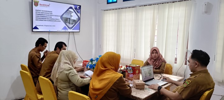 Selasa, 09 September 2025, Kelurahan Karang Anyar menghadiri Rakor PPTK Sub Kegiatan PKK se Kecamatan Sungai Kunjang di Ruang rapat Kecamatan Sungai Kunjang.