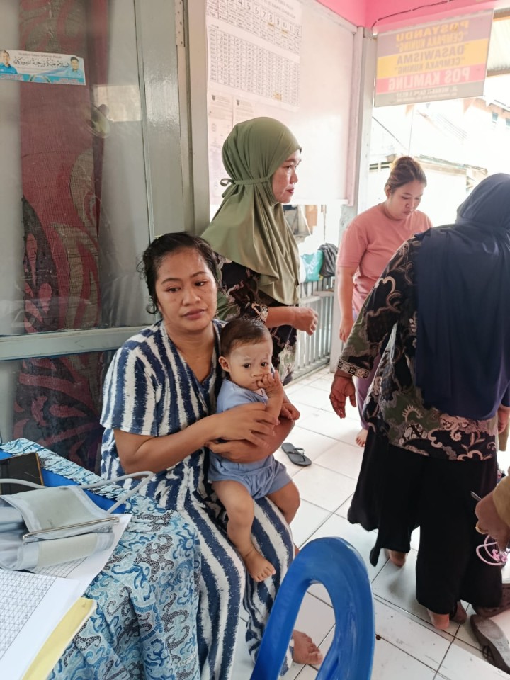 Senin, 19 Januari 2026, Kelurahan Karang Anyar menghadiri dan  Monitoring, kegiatan Posyandu cempaka kuning di RT 17, Jalan Meranti Gang 1