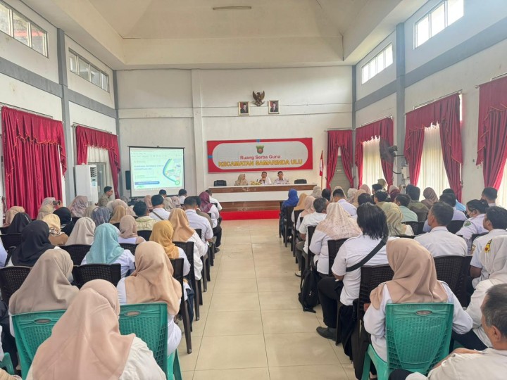 Rabu, 26 Februari 2026, Kelurahan Karang Anyar Menghadiri Acara Sosialisasi Pemberian Informasi Status Kepesertaan JKN di Kantor Kecamatan Samarinda Ulu