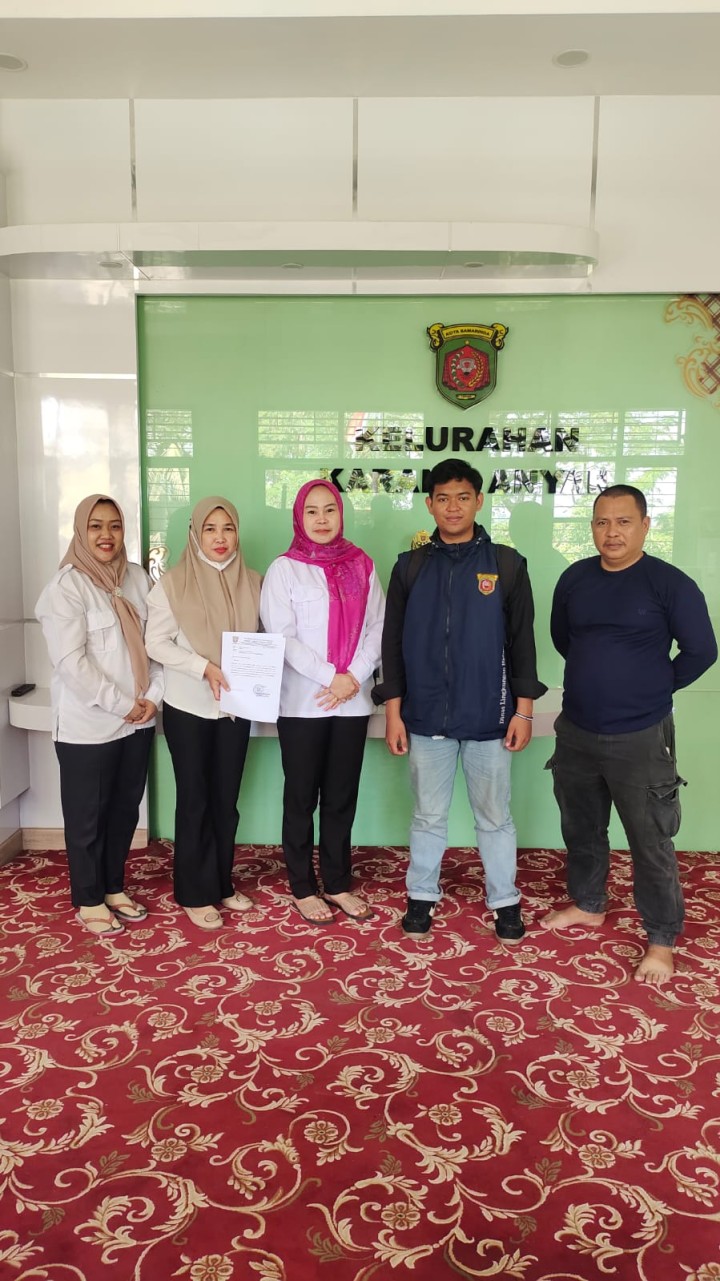 Rabu, 01 April 2026, Kelurahan Karang Anyar menerima kUnjungan dan koordinasi dari perwakilan Kantor Dinas Lingkungan Hidup Kota Samarinda terkait pendataan warga yang menggunakan PDAM dan non PDAM.