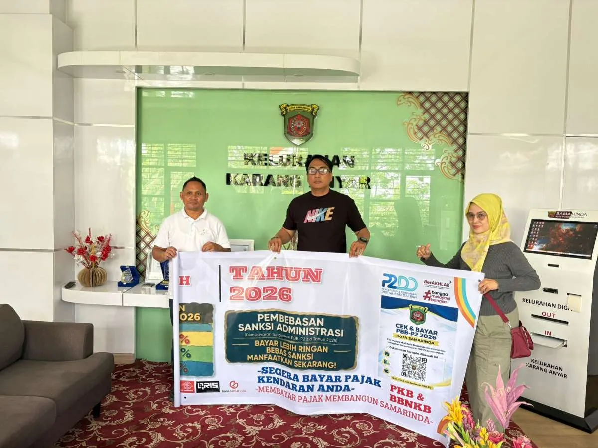 Jumat, 29 Mei 2026, Kelurahan Karang Anyar menerima Serah terima Spanduk Himbauan Pembayaran Pajak Kendaraan UPTD Bapenda