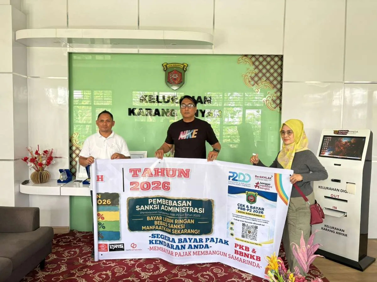 Jumat, 29 Mei 2026, Kelurahan Karang Anyar menerima Serah terima Spanduk Himbauan Pembayaran Pajak Kendaraan UPTD Bapenda