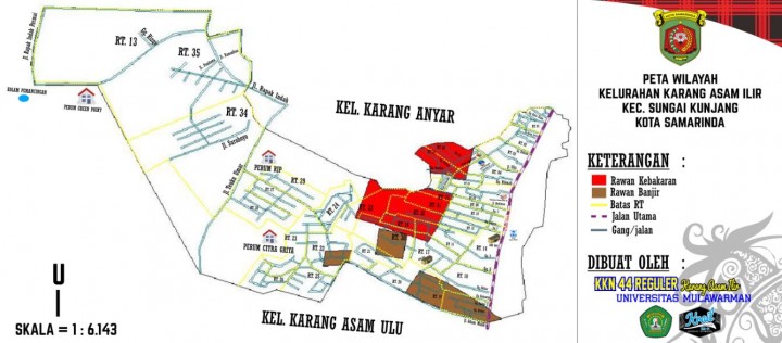Peta Kecamatan Sungai Kunjang & Peta Kel. Karang Asam Ilir