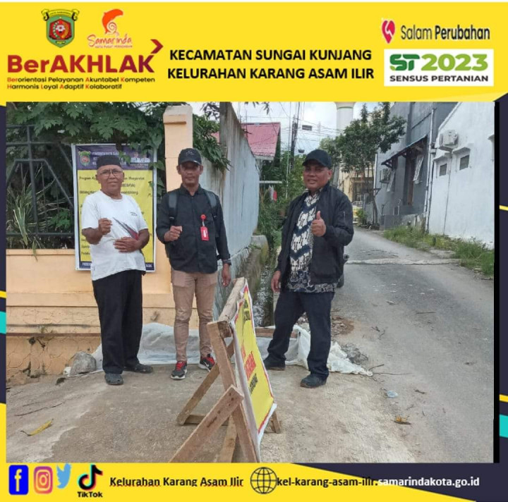 Monitoring pengerjaan parit/gorong -gorong di RT. 27 Pokmas Melon Kegiatan Probebaya Tahun 2023 Bidang Sarana dan Prasarana