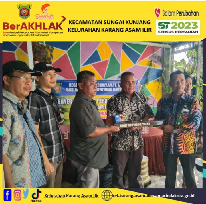 (1) Sosialisasi Pembentukan Habsy,  Penyerahan Peralatan Habsy dan seragamHabsy; (2) Serah terima pekerjaan semenisasi di Blok G dan lampu hias gapura di RT. 13 Kelurahan Karang Asam Ilir