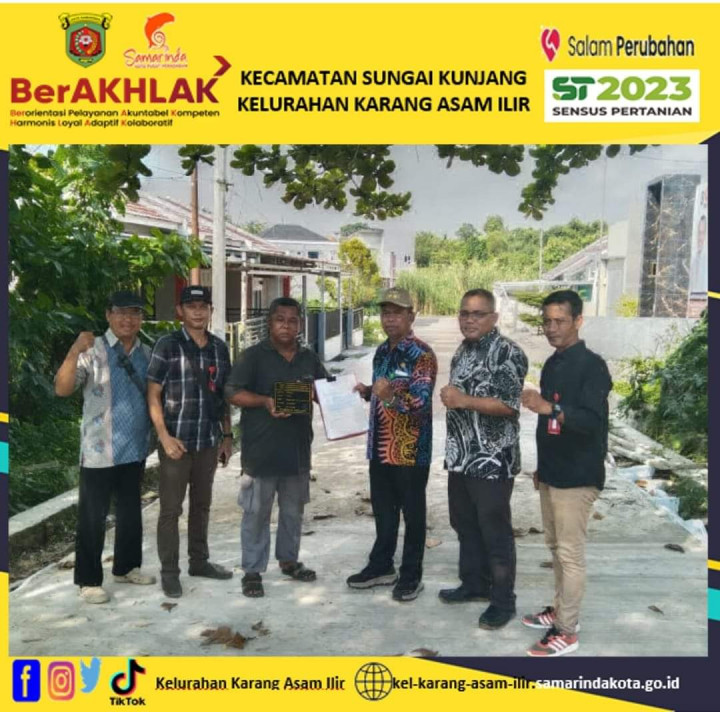 (1) Sosialisasi Pembentukan Habsy,  Penyerahan Peralatan Habsy dan seragamHabsy; (2) Serah terima pekerjaan semenisasi di Blok G dan lampu hias gapura di RT. 13 Kelurahan Karang Asam Ilir